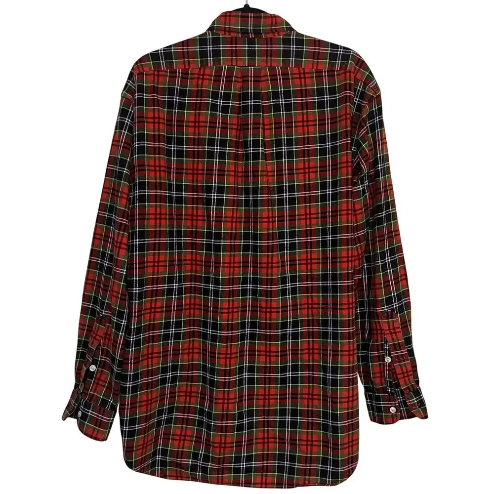 Ralph Lauren Blake Flannel Shirt Men’s Size L Red Plaid 100% Cotton Classic VTG
